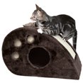 thumbnail image 3 of TRIXIE Topi Plush Cover Indoor Cat Condo with Sisal Scratching Surface & Cat Toys, Brown, 3 of 8