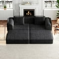 thumbnail image 2 of Leumius Chenille Convertible Sofa Bed,72" Folding Sleeper Couch with Two Side Storage Pockets for Living Room,Bedroom,Black, 2 of 7