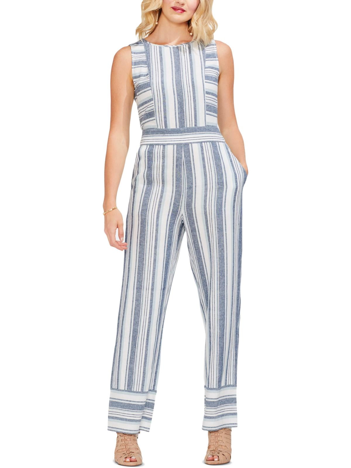vince camuto striped jumpsuit