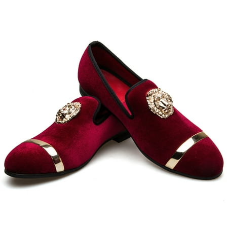 JITAI Penny Slip-on Loafer Luxury Leather Lined Shoes for Men Red Size 12