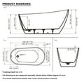 thumbnail image 5 of ANGELES HOME 59" Acrylic Freestanding Bathtub, Soaking White Bathtub with White Drain and Integrated Slotted Overflow Included, Glossy White, 5 of 11