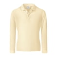 thumbnail image 4 of SAWOBUUN Men's Long Sleeve Shirt Slim Fit Classic Button Collar Top Solid Color Stretch Business Office Casual Pullover, 4 of 9