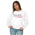 thumbnail image 4 of Pray For A Cure Breast Cancer Sport Women Plus Size Crewneck Sweatshirt Brisco Brands 3X, 4 of 5