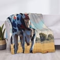 thumbnail image 3 of Fotbe Colorful Cow Pasture Manta de Franela con Estampado, Manta Ultrasuave para Cama, Sofá, Auto, Hipoalergénica y Antibolitas-60"x50", 3 of 6