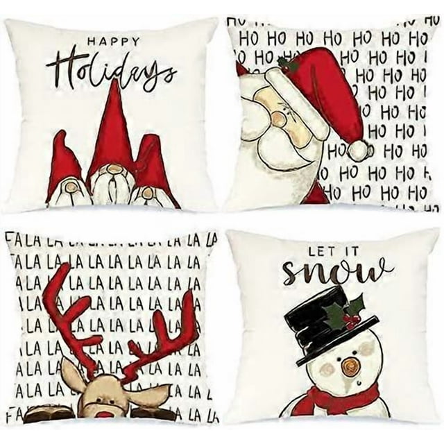 Christmas Pillow Cushion Christmas Pillowcase Cushion Cover Christmas Pillowcase Decorative Pillow Xmas Decoration Deer White Christmas Pillow Cushion