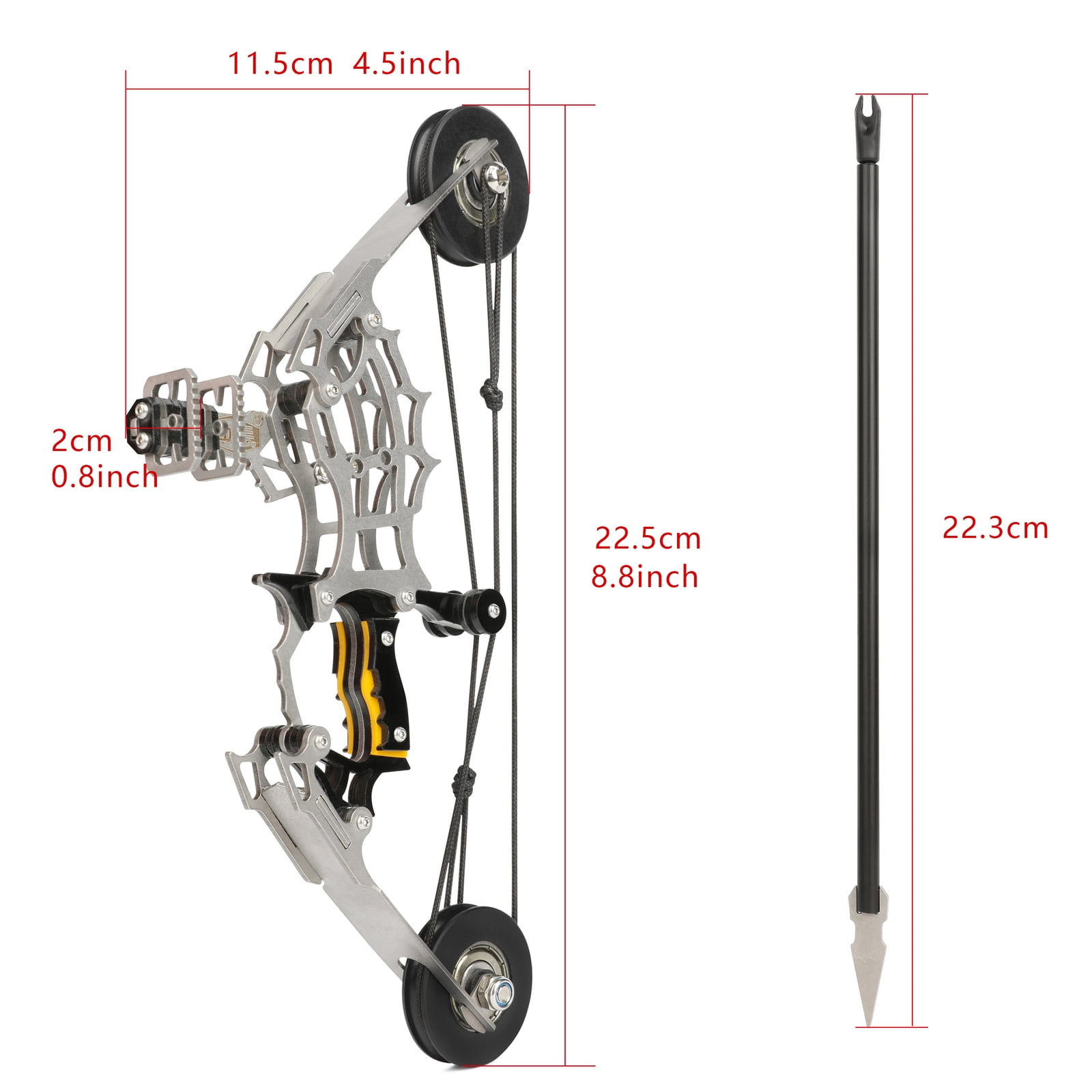 8.9" Mini Pocket Compound Bow Arrow Set Shooting Target Kid Gift Toy Portablebow