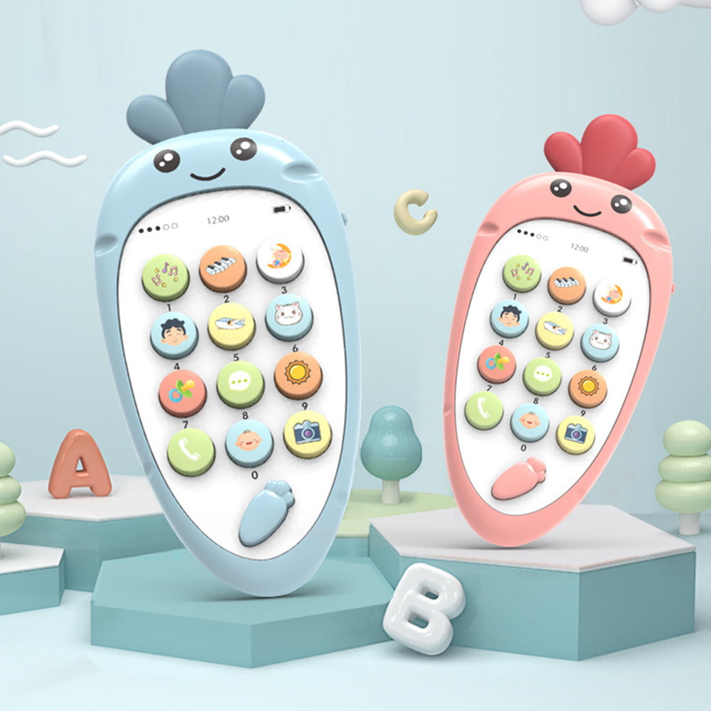 Carrot Simulation English Music Mobile Phone Baby Education Teething Toy Wel FJ 
