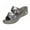 Silver, variant on Ladies Leather Peep Toe Mid Wedge Mule Sandals Wide Width Wedge Sandals Gold 6.5