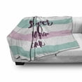 thumbnail image 3 of Your are Stronger than You Think Soft Flannel Fleece Blanket, Watercolor Striped Inspiration Typography Yoga, Cozy Plush for Indoor and Outdoor Use, 60" x 80", Pale Pink Seafoam Plum, by Ambesonne, 3 of 6