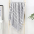 thumbnail image 2 of VQPeo Beach Towel 35.4x70.9in - Soft, Absorbent Woven Bath Towel with Tassel Fringe, Striped Design, Lightweight & Quick-Dry for Beach, Pool, Travel or Shawl, 2 of 5
