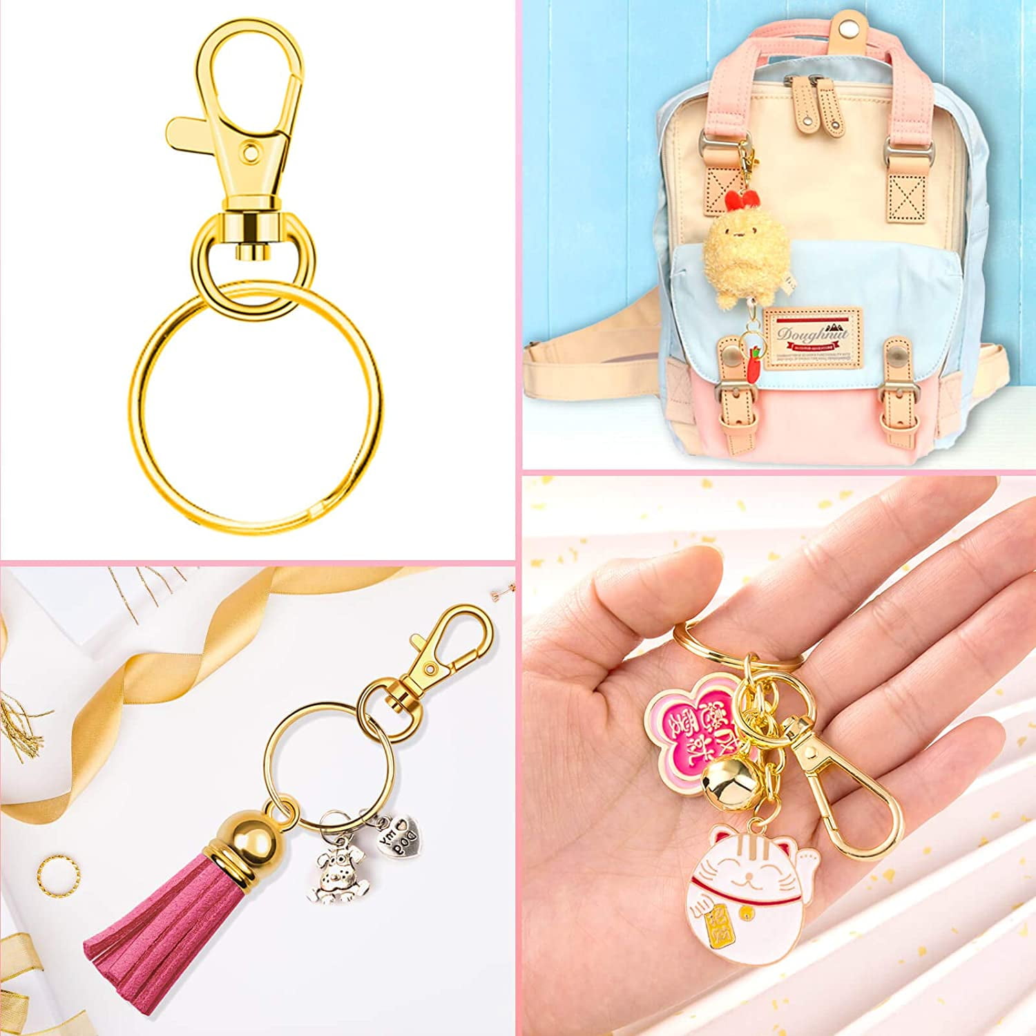 Keychain Making Supplies Paxcoo 50Pcs Keychains with Chain and 50 Pcs Jump  Rings Keychain Rings Kit Keychain Findings Bulk for Keychain Making DIY  Crafts