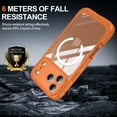 thumbnail image 2 of Magnetic for iPhone 17 Pro Max Case with Screen Protector, [Compatible with MagSafe] Luxury Clear Slim Full-Body Protection Shockproof Rugged Bumper Case for iPhone 17 Pro Max, Orange, 2 of 5