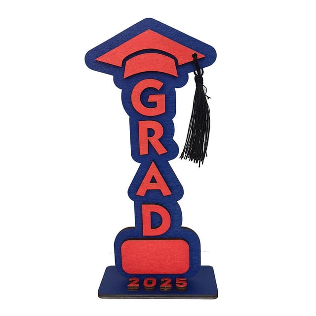 HLONK 2025 Graduation Season Decoration Grad Party Decor Graduation Party Grad Party Table Wood Sign Holiday Decorations for Home Festival Decor