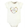 thumbnail image 3 of Hudson Baby Infant Girl Cotton Bodysuit and Pant Set, Soft Painted Floral Short-Sleeve, 6-9 Months, 3 of 5
