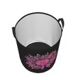 thumbnail image 5 of DouZhe Waterproof Collapsible Large Laundry Baskets, Sunflower Breast Cancer Awareness Prints Circular Hamper with Handles, 5 of 7