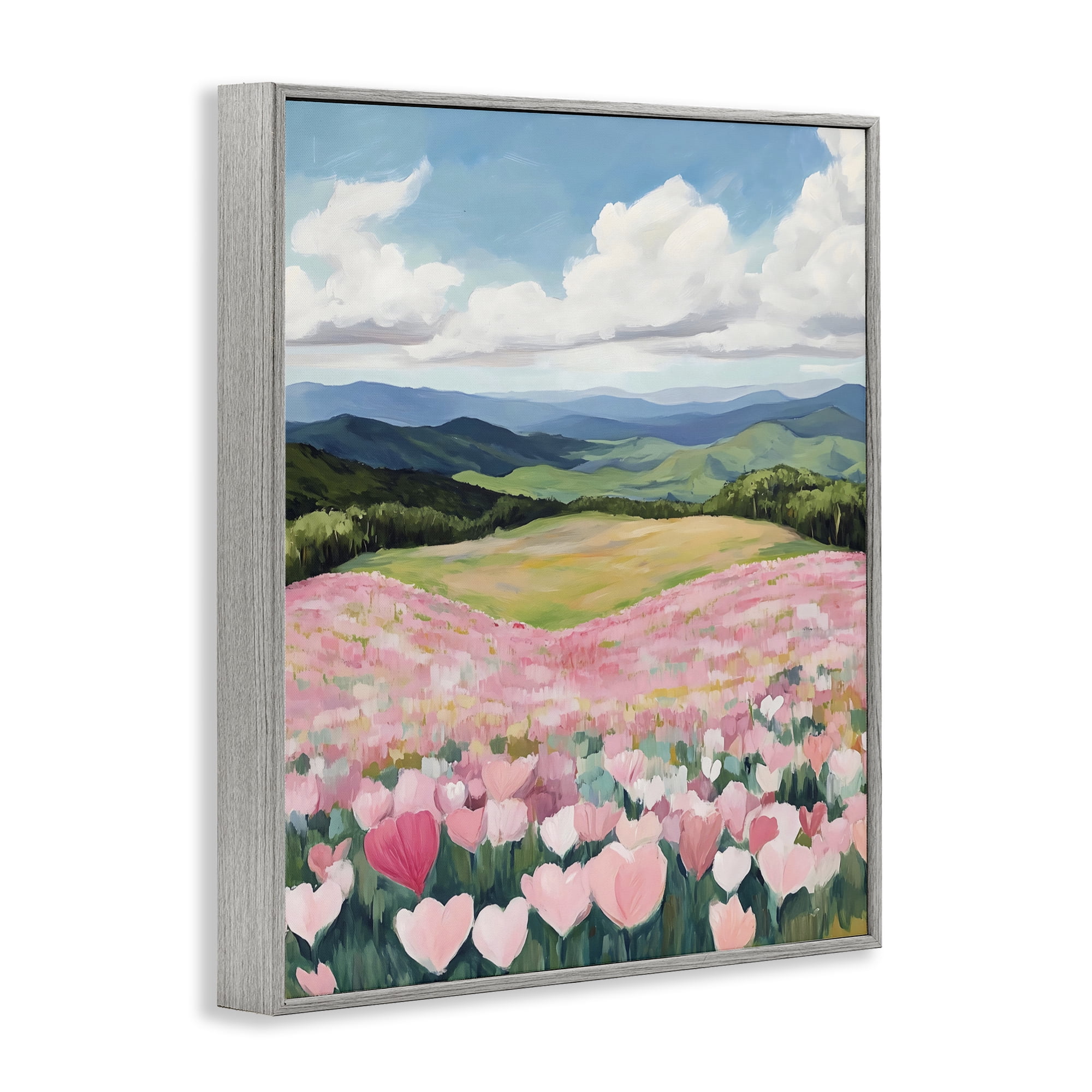 Stupell Industries Blush Pink Poppy Field Gray Framed Giclee Art, design by The Prints Vibe