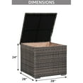 thumbnail image 6 of JOIVI Outdoor Storage Box, 88-Gallon Patio Rattan Storage Deck Box with Hinged Lid, Weather-resistant PE Wicker Container for Patio Cushions, Gardening Tools and Pool Toys, Gray, 6 of 8