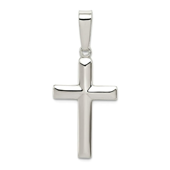 925 Sterling Silver Polished Religious Faith Cross Pendant Necklace 23x13mm Wide Pendant for Women
