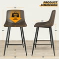 thumbnail image 5 of 24" Faux Leather Bar Stools with Backs, Brown, Set of 2, 5 of 7