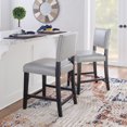 thumbnail image 3 of Linon Blake 24" High Back Counter Stool, Black/Dove Gray Faux Leather, 3 of 15
