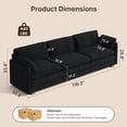 thumbnail image 2 of Aiho 110" Pet-Friendly Cloud Couch, Soft Deep Seat Double Cushion I-Shaped Sectional Sofa with 2 Pillows for Living Room, Bedroom & Apartment,Black, 2 of 5