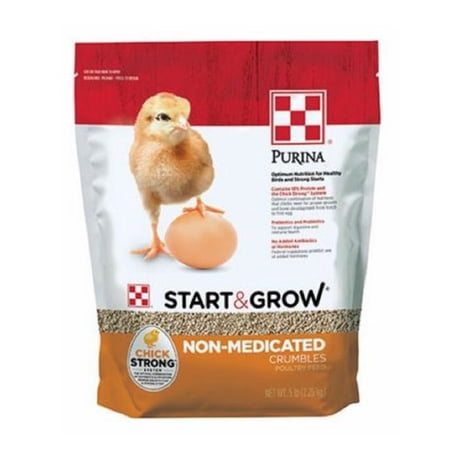 Purina 3004801-345 Start & Grow Non-Medicated Crumbles Hen Feed in 5 lbs. Pack