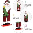 thumbnail image 3 of Decoración de mesa de Navidad de madera, Papá Noel, Reno, muñeco de nieve, color Beige, decoración de fiesta en casa de doble cara, 2 uds., 3 of 5