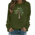thumbnail image 2 of Ounisa Christmas Palm Tree Sweatshirt for Women Funny Hawaiian Beach Tropical Xmas Pullover Long Sleeve Christmas Shirt Top, 2 of 4