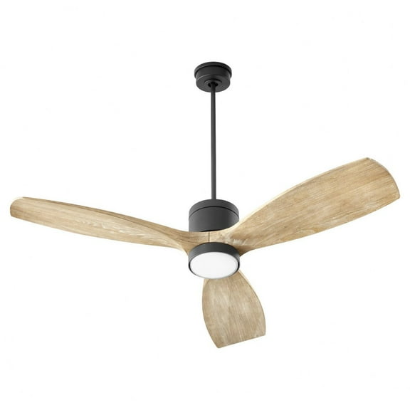 30643-59-Quorum Lighting-Lurus - 3 Blade Ceiling Fan-14.13 Inches Tall and 64 Inches Wide-Matte Black Finish-Walnut Blade Color