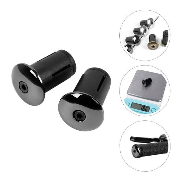 KHBUAB 2Pcs Black Aluminium Alloy Handlebar End Plugs for Mountain Biking