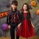 thumbnail image 4 of Disfraz de bruja de Halloween para niñas pequeñas, disfraz de princesa vampiro para niños, ropa de vestir para niños con sombrero, regalo de fiesta de carnaval, 4 of 5