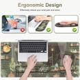 thumbnail image 2 of Aesthetics Large Mouse Pad with Wrist Support 4 in1 Set, XXL Big Game Mousepad + Keyboard Wrist Rest + Mouse Wrist Rest Pad +Coaster Gaming Mat for Home Office Computer I Green Plants and Black Cat, 2 of 14