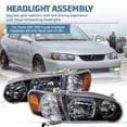 thumbnail image 2 of Black Housing JDM Headlights w/ Corner Signal Lamps For 2001 2002 Toyota Corolla, 2 of 7
