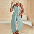 thumbnail image 5 of Green Jumpsuits for Women Dressy Women Casual U Neck Sleeveless Jumpsuits Spaghetti Strap Baggy Overalls Pants with Pocket Overalls for Women, 5 of 6