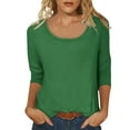 thumbnail image 2 of Bdfzl Blouse Ample à Sequins Manches 3/4 pour Femmes - Col Rond & Vert Élégant TG, 2 of 9