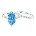 thumbnail image 5 of Rosec Jewels IGI Certified Lab Grown Blue Diamond Marquise Wedding Ring Set for Women - 4 Carat Diamond Engagement Ring with Band, 925 Sterling Silver, US 4.00, 5 of 9