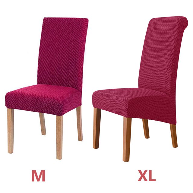 Funda elástica de forro Polar para silla, cubierta de asiento con respaldo largo, tamaño XL, para boda, comedor y cocina