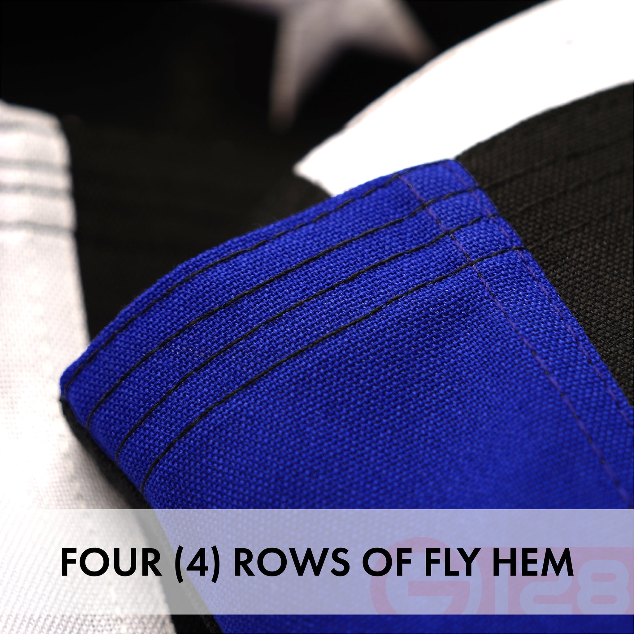 G128 - Thin Blue Line Flag Embroidered 3x5 FT Heavy Duty 220GSM Tough Spun Polyester U.S. American Flag Brass Grommets Honoring Men Women Law Enforcement Black White Blue US Flag