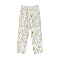 thumbnail image 6 of Uemuo Flower Rabbit Pattern Men's Wide Leg Palazzo Lounge Pants with Pockets Light Weight Loose Comfy Casual Pajama Pants-X-Large, 6 of 9
