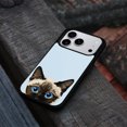 thumbnail image 4 of WIRESTER Shockproof Soft Rubber Cover Case for Apple iPhone 17 Pro 6.3" 2025, Animal Siamese Kitten Cat On Pale Aqua Background, 4 of 5
