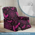 thumbnail image 2 of SCRAWLGOD Halloween Bat Pumpkin Spider Web Print Pink Black Recliner Chair Covers Lazyboy Recliner Cover 4 PCS Stretch Recliner Slipcovers Sofa Covers with Elastic Bottom for Dog, 2 of 7