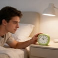 thumbnail image 4 of Linnome Small Alarm Clock for Bedroom Non Digital Table Clock Silent Timepiece for Home Office 4.5x3.9x2 Inch Green, 4 of 6
