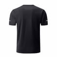 thumbnail image 4 of Domuza Men's Plain Reflective Design Sports Tee Active Crew Neck Tshirts Dri Breathable Shirts Black L, 4 of 5