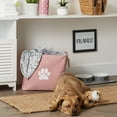 thumbnail image 5 of Contemporary Home Living 17.5" Pink and White Rectangular Large Lattice Paw Pet Storage Bin, 5 of 5