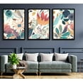 thumbnail image 2 of 3 Pcs Sage Green Wildflowers Canvas Wall Art Neutral Minimalist Abstract Boho Floral Botanical Painting Pictures Wall Decor Poster Print Artwork for Living Room Bedroom Home Decoration, 2 of 7