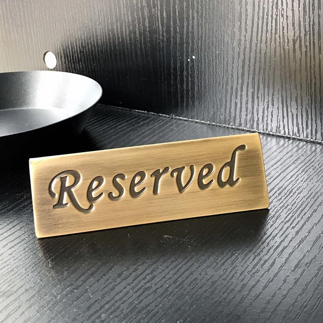 Juego de 8 Tarjetas para Carpas de Reservadas con Base Sólida Macarena Decoraciones de Boda Acero Inoxidable Color bronce Tamaño 12 cm x 4 cm