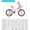 thumbnail image 6 of Royalbaby Jenny Girl's Kid's 14 In. Children's Beginner with Bicycle Training Wheels Basket , EL Pink, 6 of 7