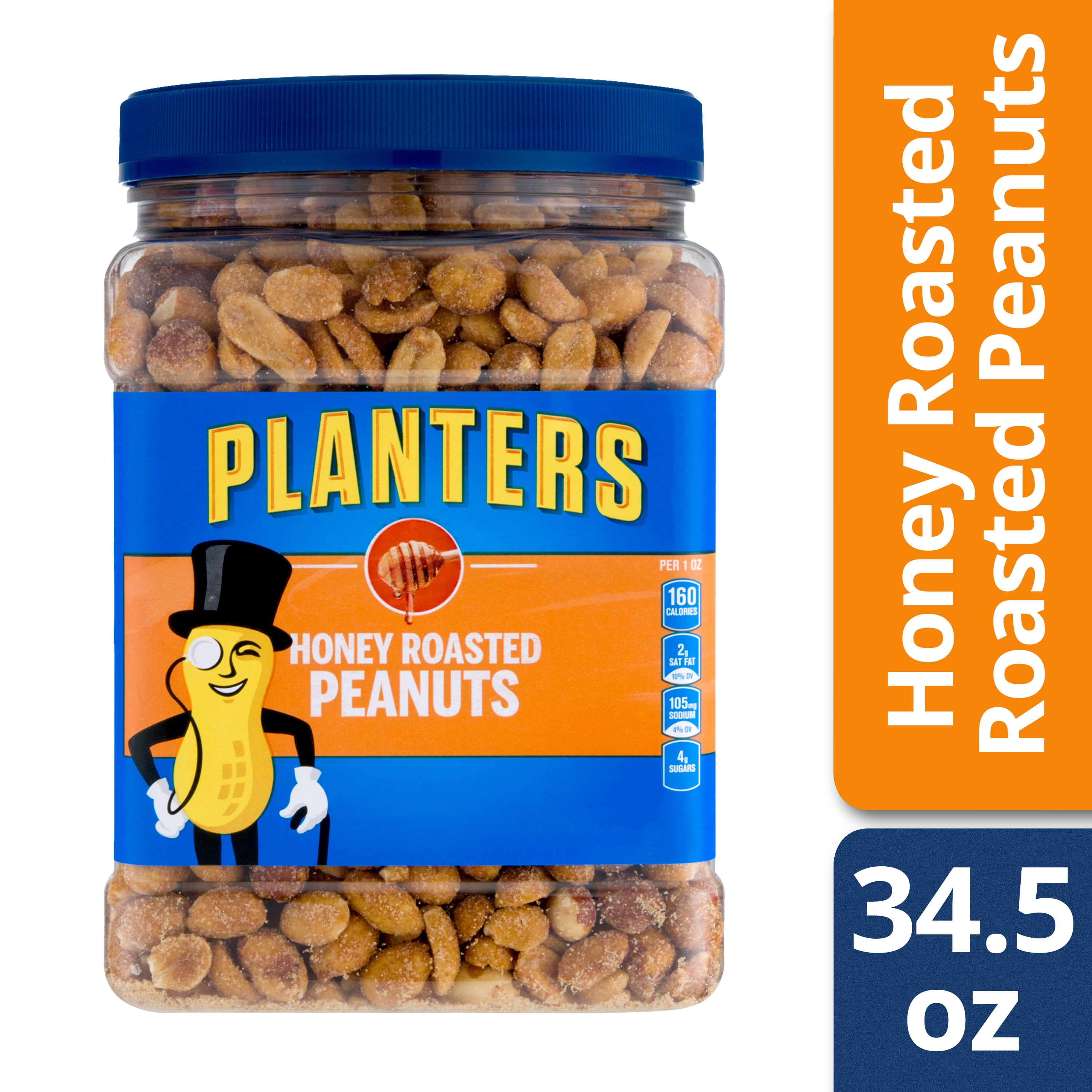 Planters Peanuts, Honey Roasted & Salted, 34.5 Ounce Jar