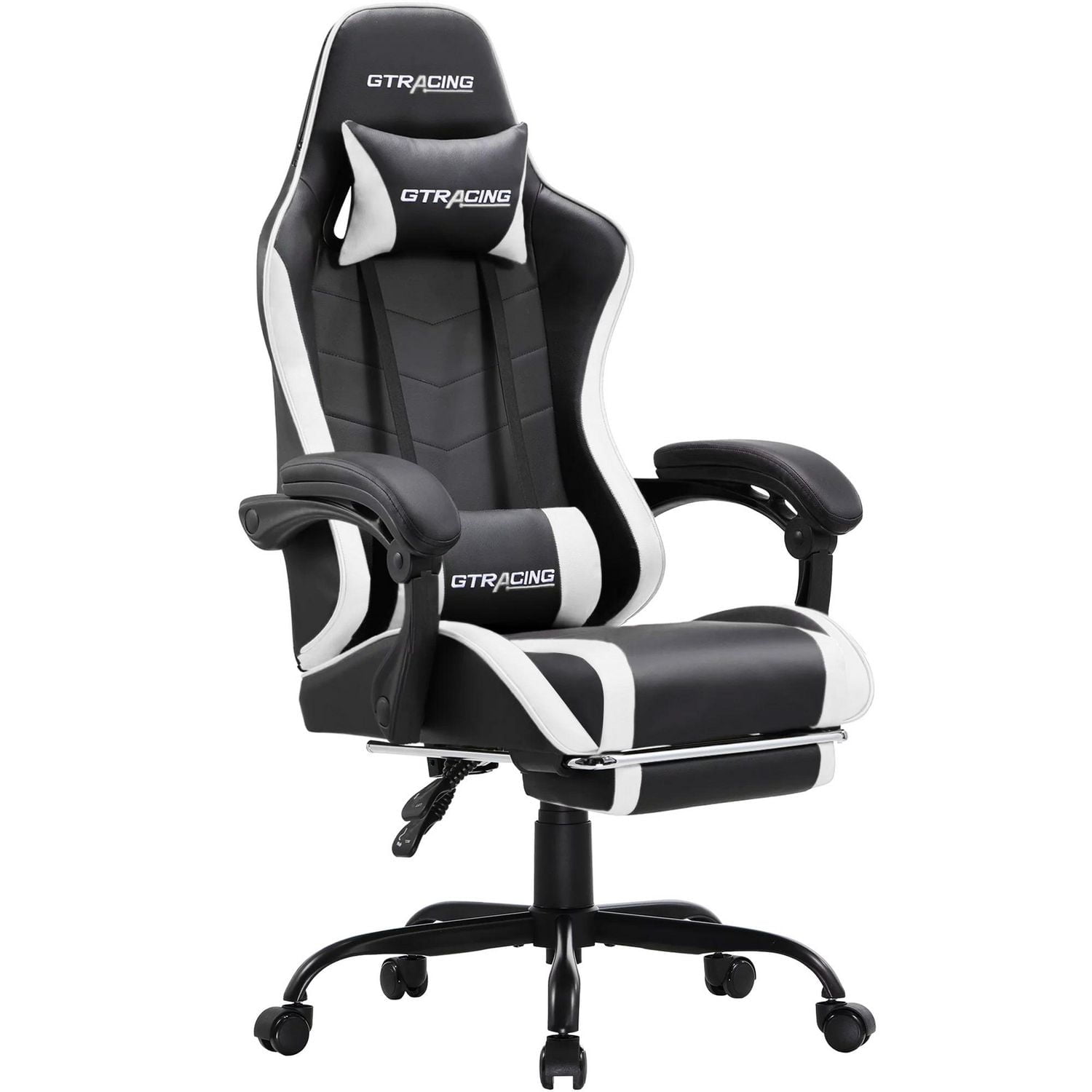 GTRACING GTWD-200 Ergonomic Gaming Chair with Adjustable Pillows and Footrest, Gaming chair with retractable footrest