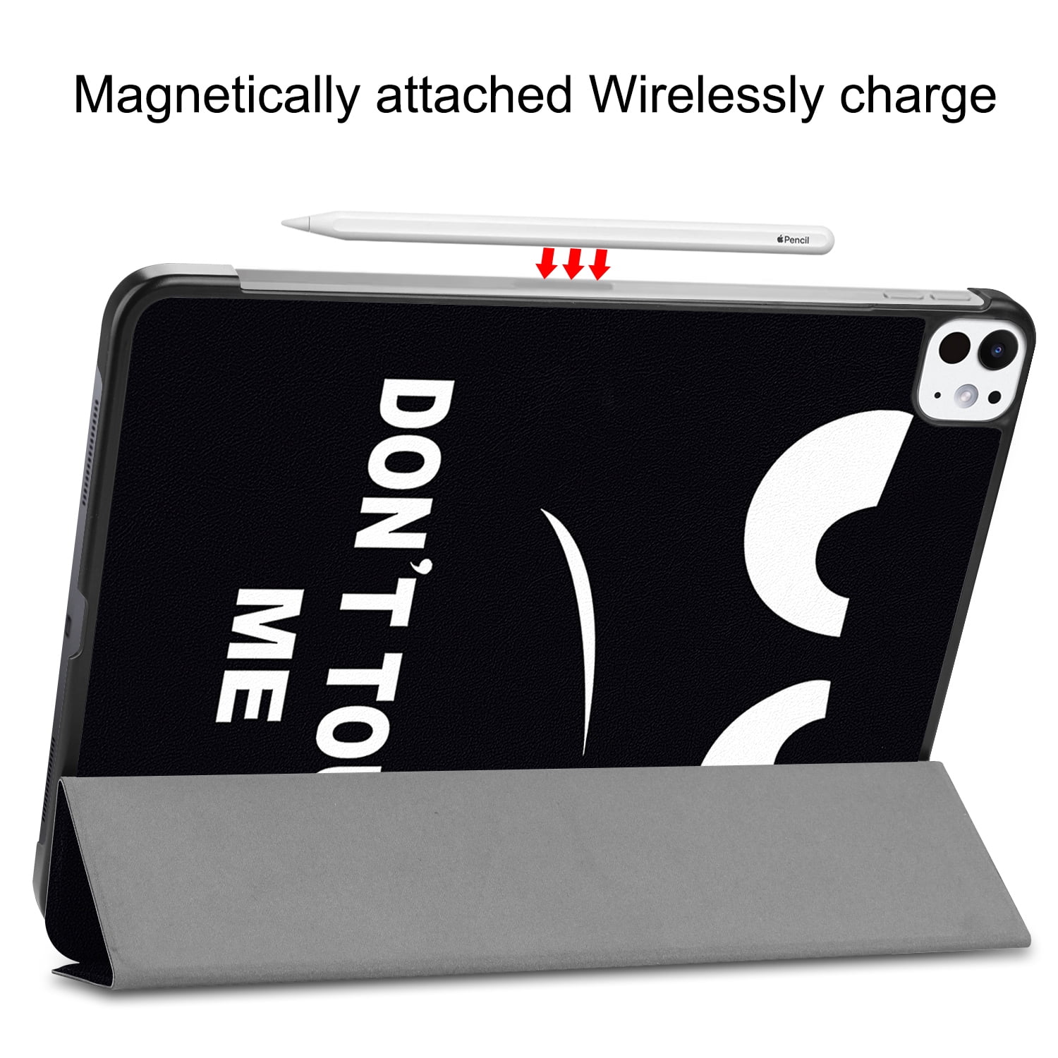 SaniMore for Apple iPad Pro 13 (2024) Case, Auto Sleep/Wake, Rugged PC Case with Tri-Fold Kickstand [Support iPad 1st/3rd Pencil Charging] Shockproof Protective Case for Women Men, Eye